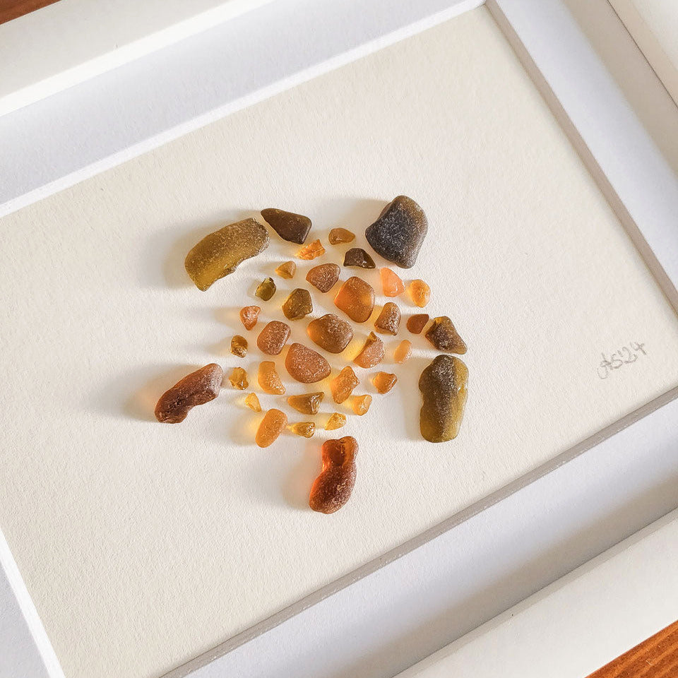 Seeglas Bild - Schildi - mit echtem Seeglas aus der Ostsee