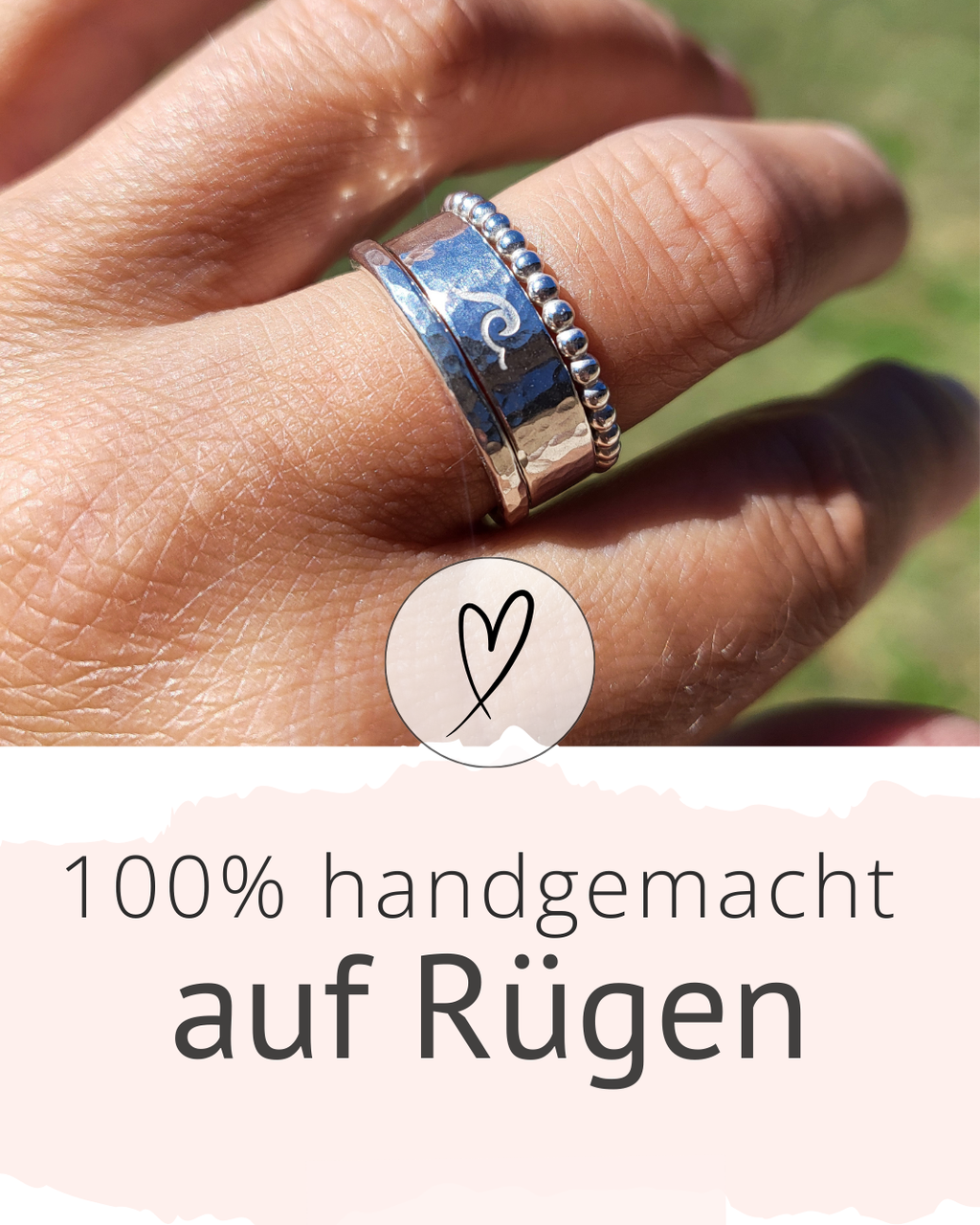 Vorsteckring aus recyceltem Silber | Handgeschmiedet, Hammerschlag, zeitloses Design