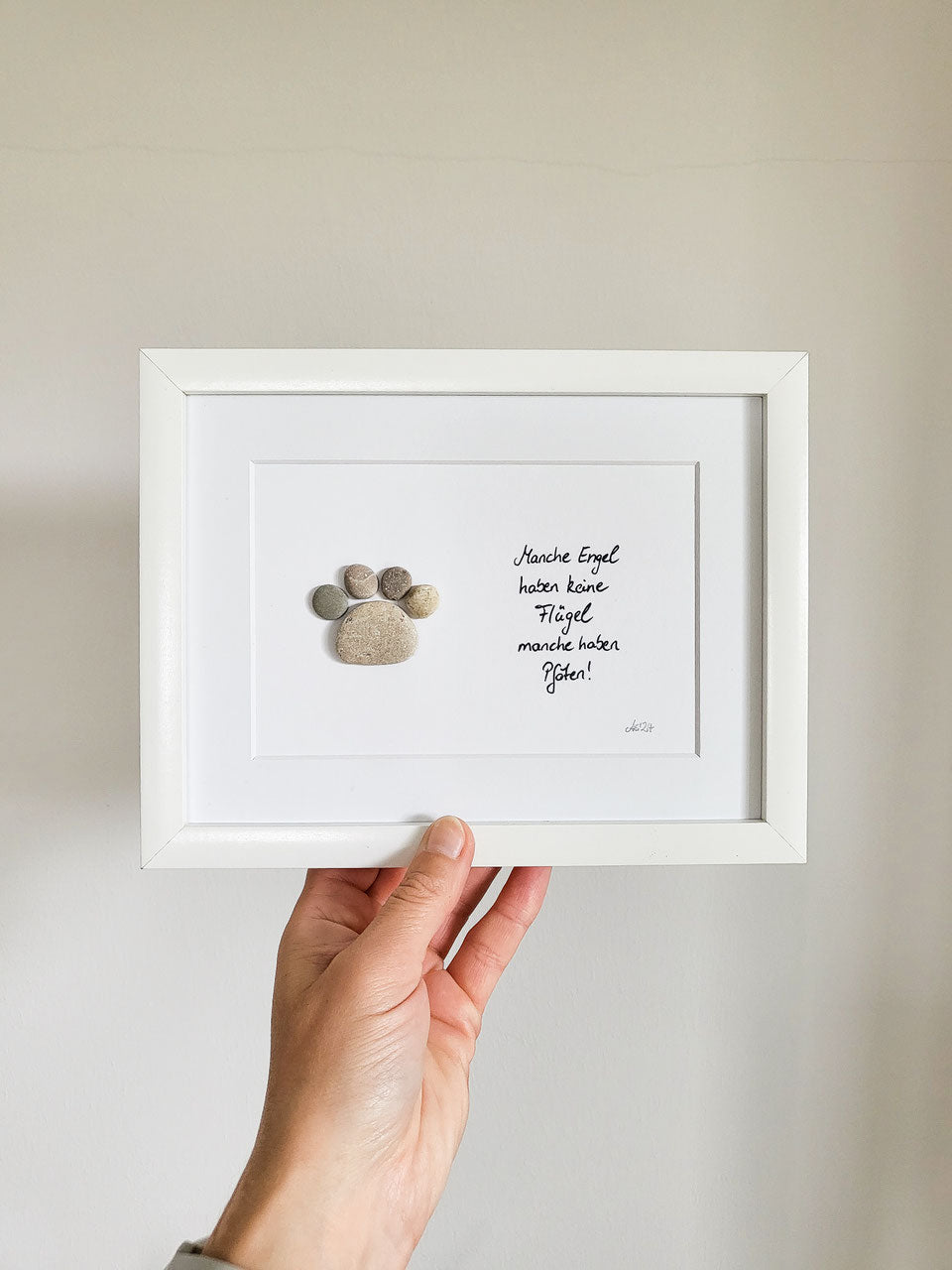 Steinbild mit Hunde Pfote - Ein Freund fürs Leben