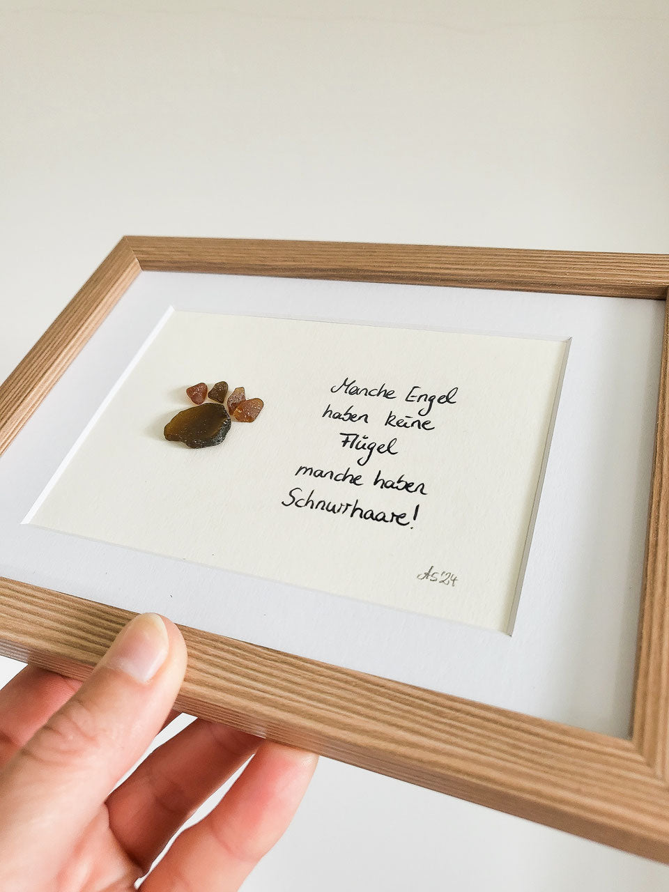 Seeglasbild mit Katzen Pfote - Trost bei Verlust deiner geliebten Samtpfote