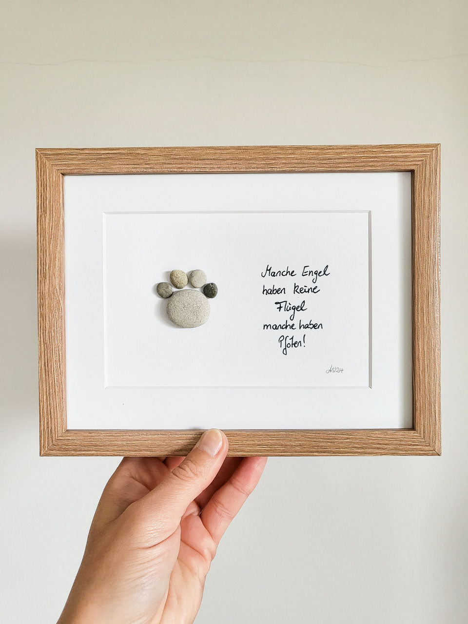 Steinbild mit Hunde Pfote - Ein Freund fürs Leben