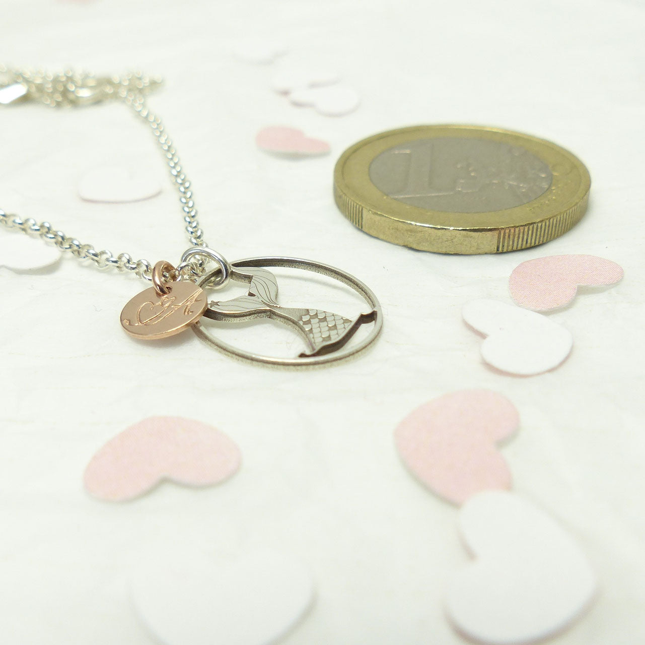 Oceanlover Bicolor-Halskette - Meerjungfrauenflosse & Plättchen