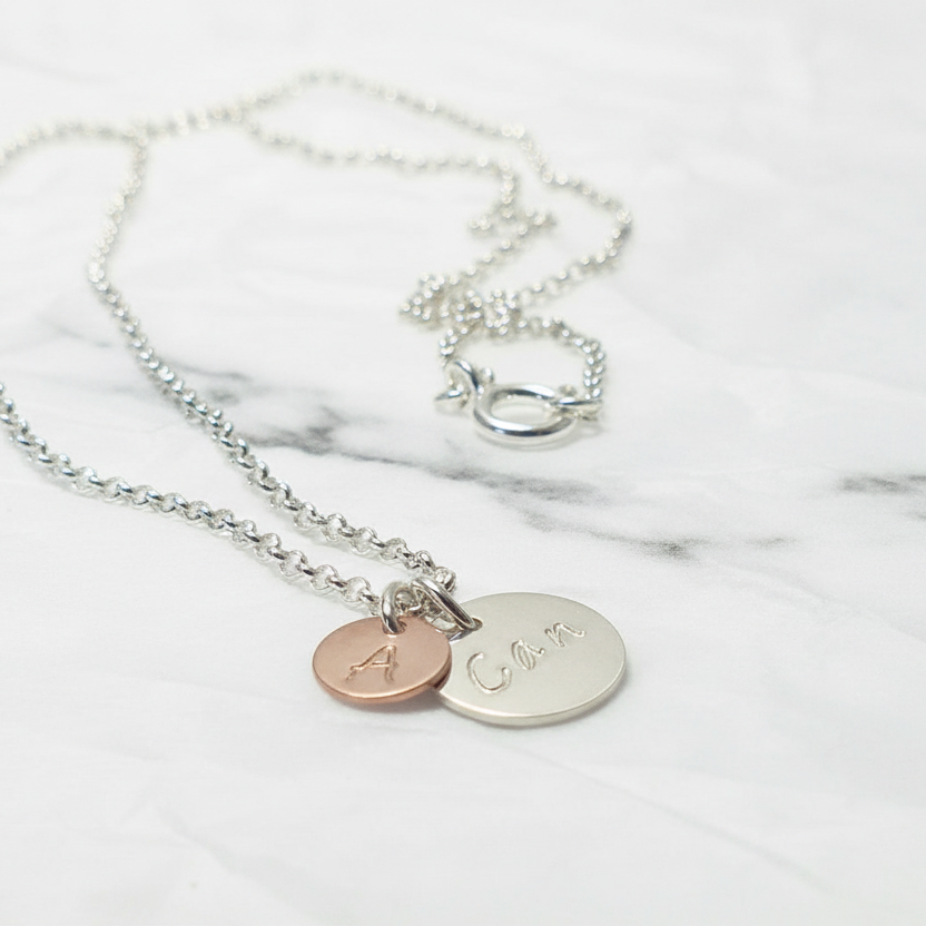 Dein Name 925 Silberkette / Namenskette Bicolor