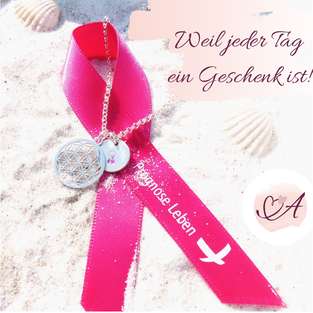 Andressâ Brustkrebs Schleife – 925 Silberkette für den guten Zweck