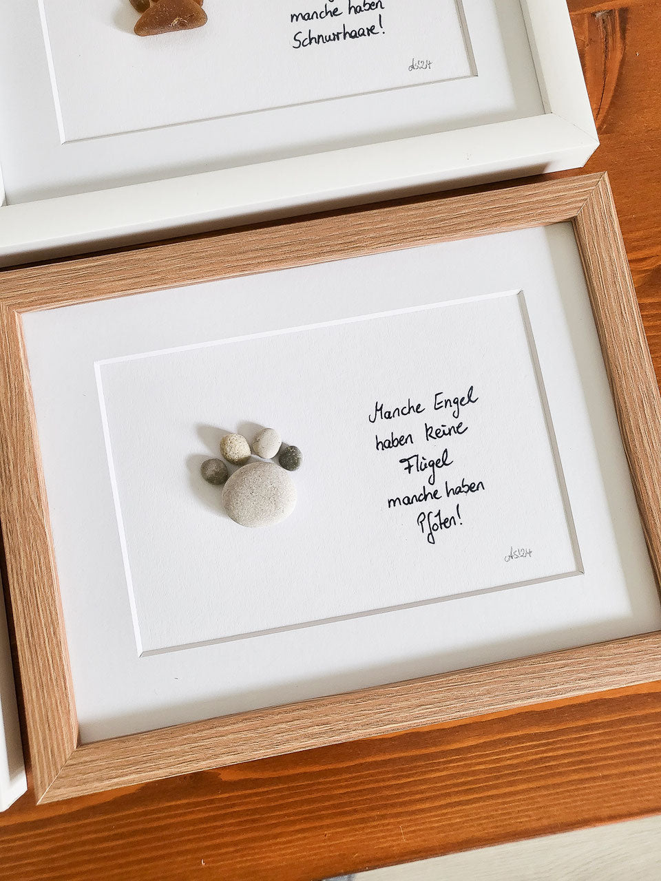 Steinbild mit Hunde Pfote - Ein Freund fürs Leben