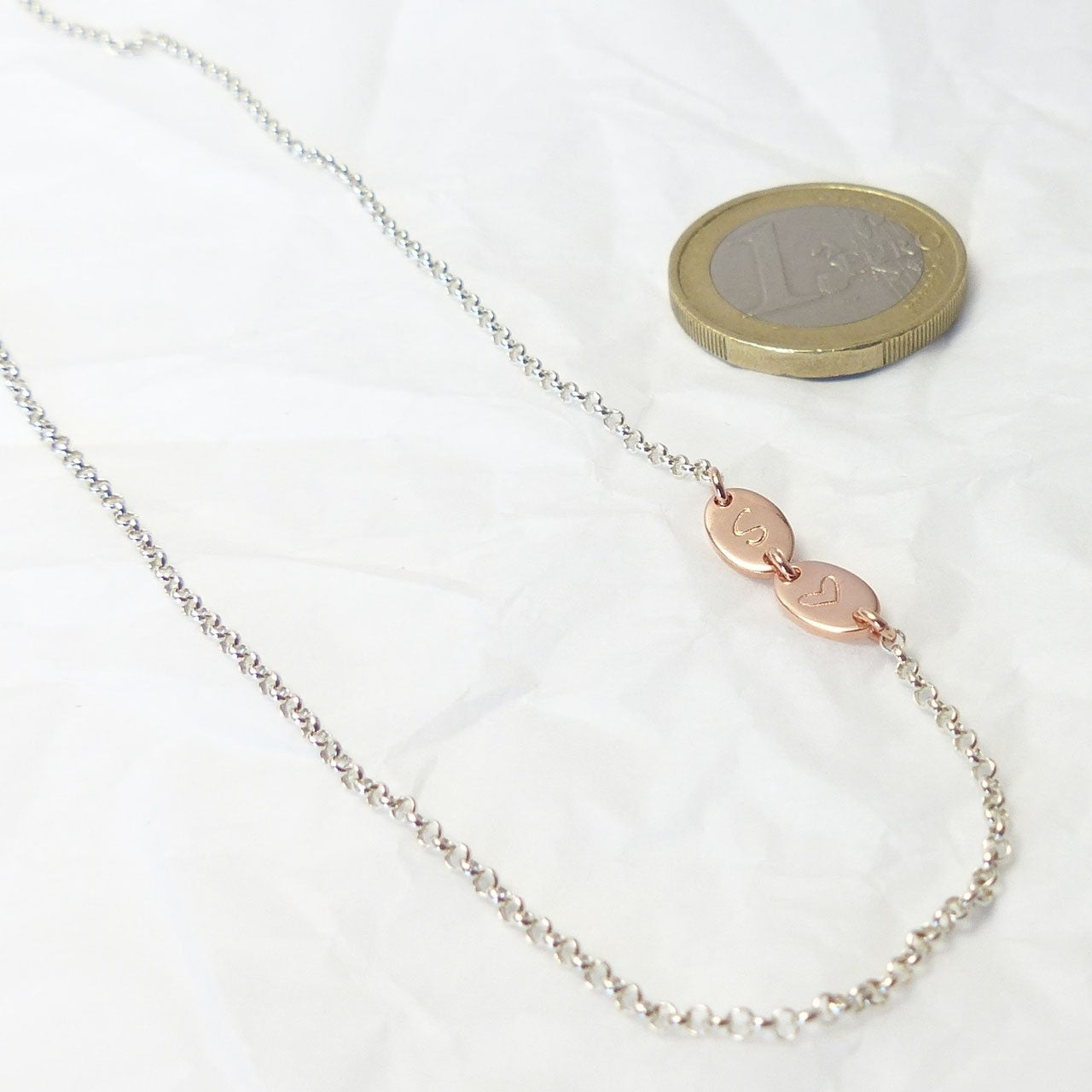 Namenskette sideways Initialen 925 Silberkette