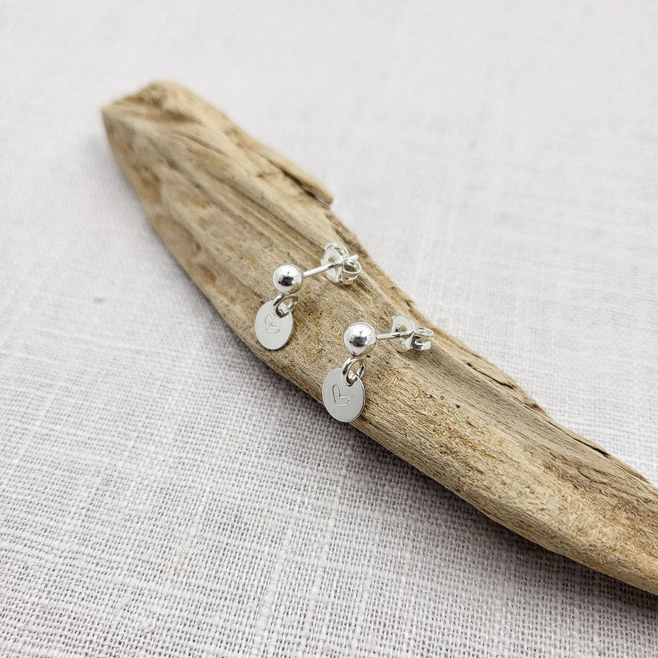 Ohrstecker personalisiert Plättchen | 925 Silber Initial Andressa Schmuck