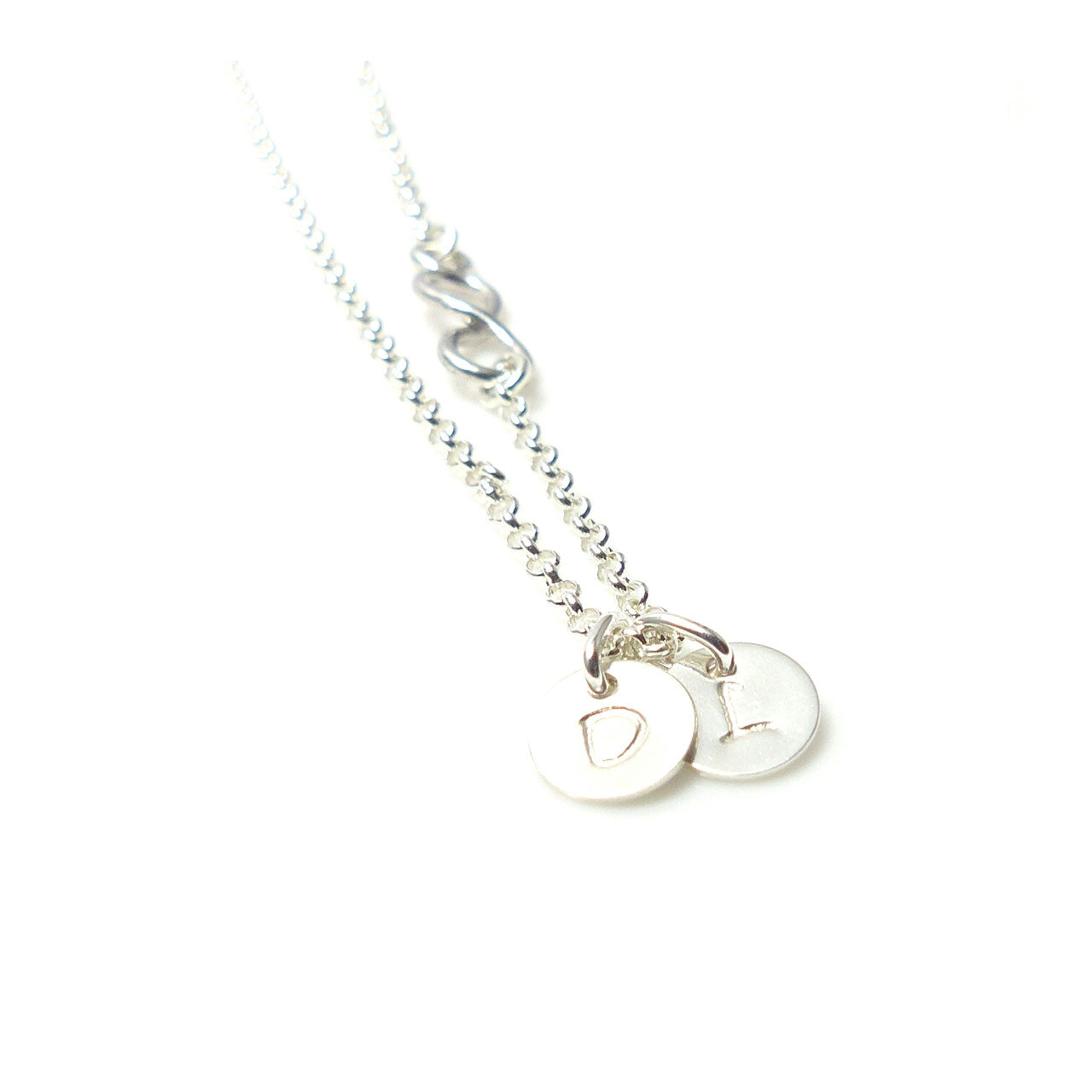 2 Initialen & Infinity 925 Silberkette