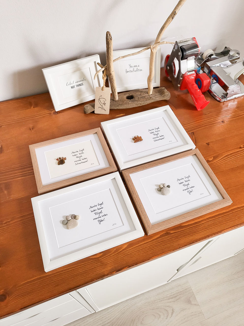 Seeglasbild mit Katzen Pfote - Trost bei Verlust deiner geliebten Samtpfote