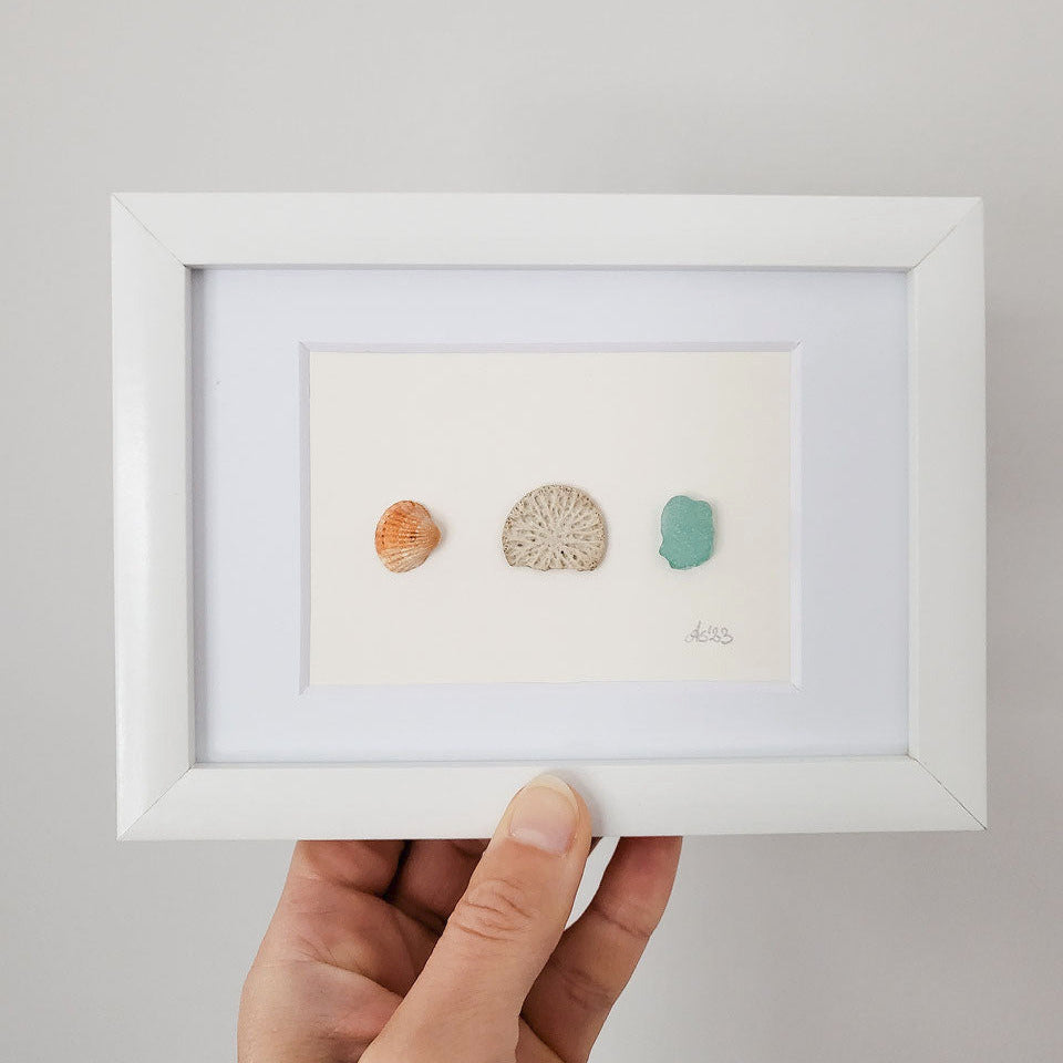 Seeglas Bild 3 little things - mit echtem Seeglas aus der Ostsee