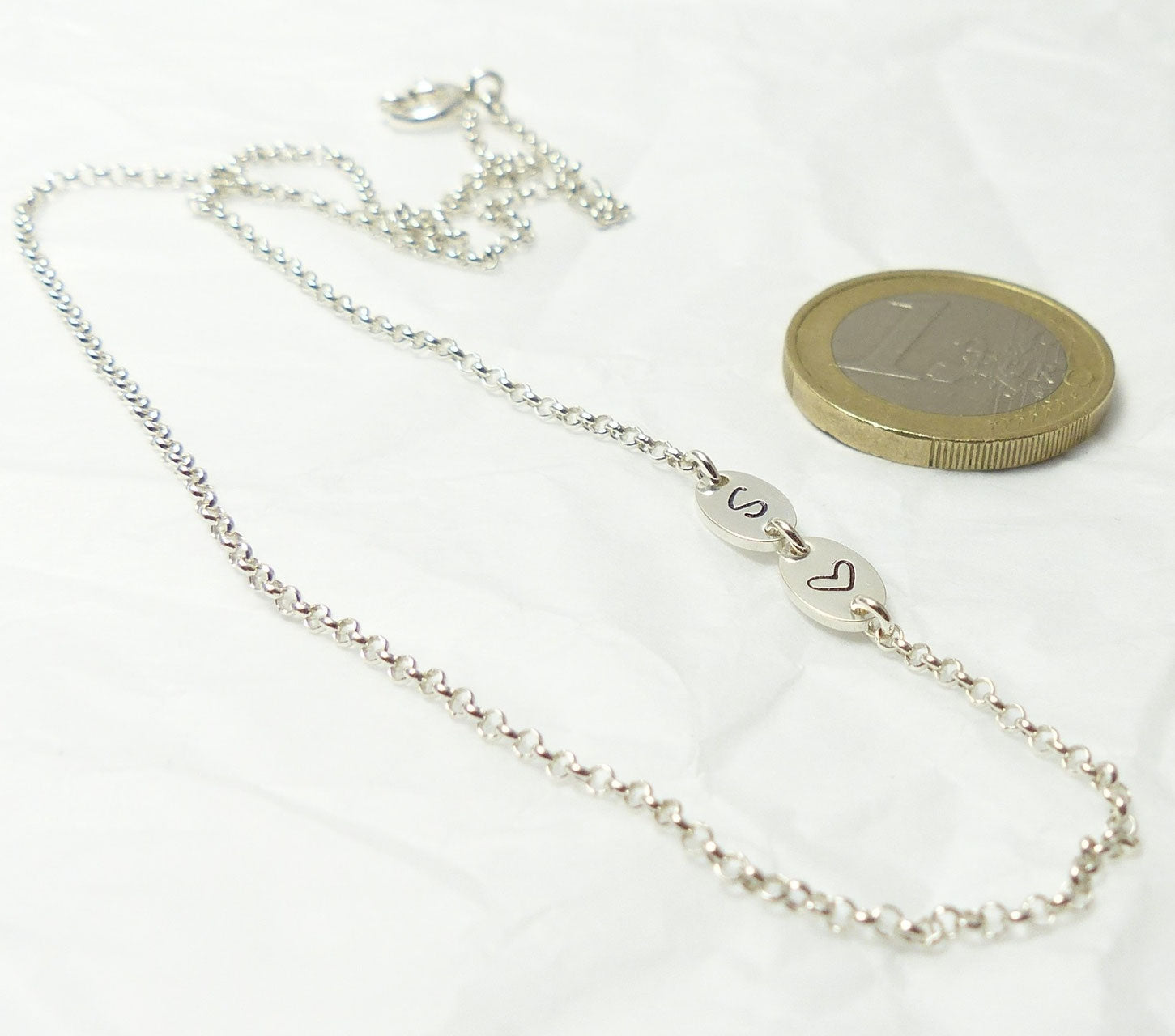 Namenskette sideways Initialen 925 Silberkette