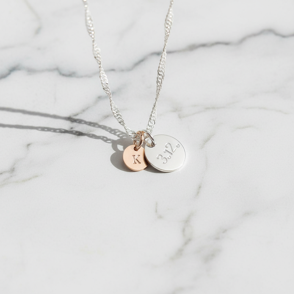 Sternzeichenkette - Personalisierte 925 Silberkette mit gedrehtem Design