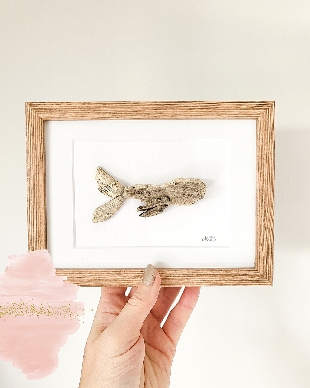 Seeglas Kollektion Die Wale und der Hai - mit Steinen und echtem Seeglas aus der Ostsee