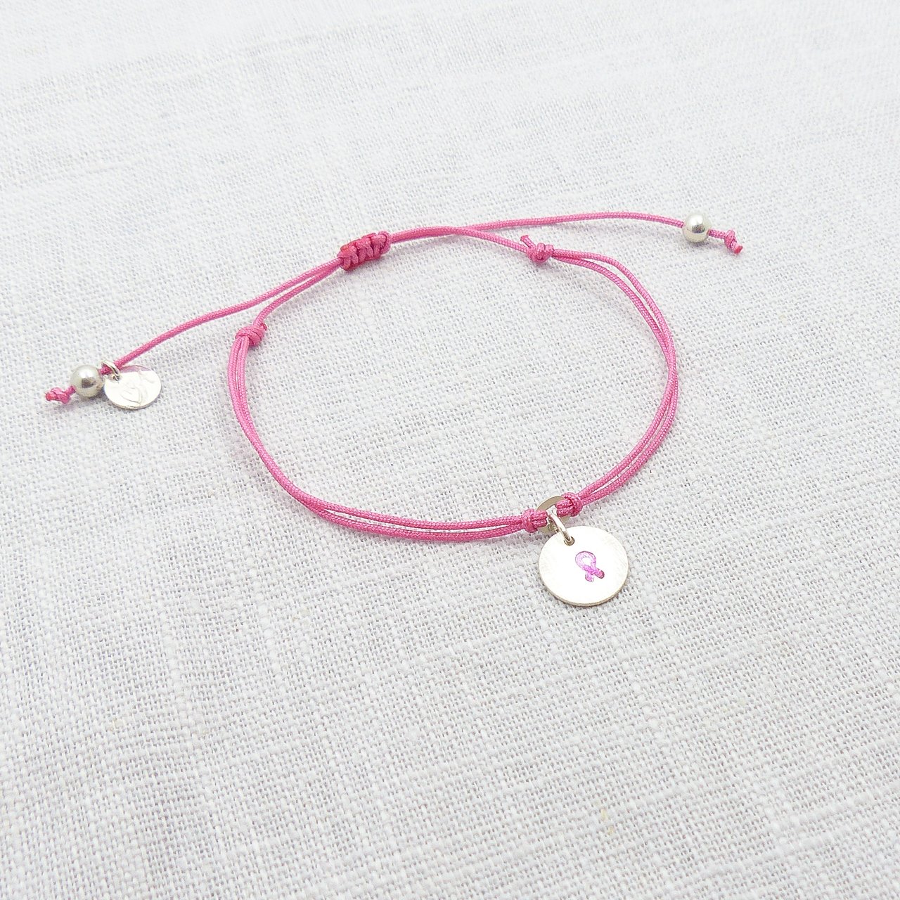 Brustkrebs Deutschlande e.V. ArmbandSET in Pink mit Schleife von Andressâ Schmuck