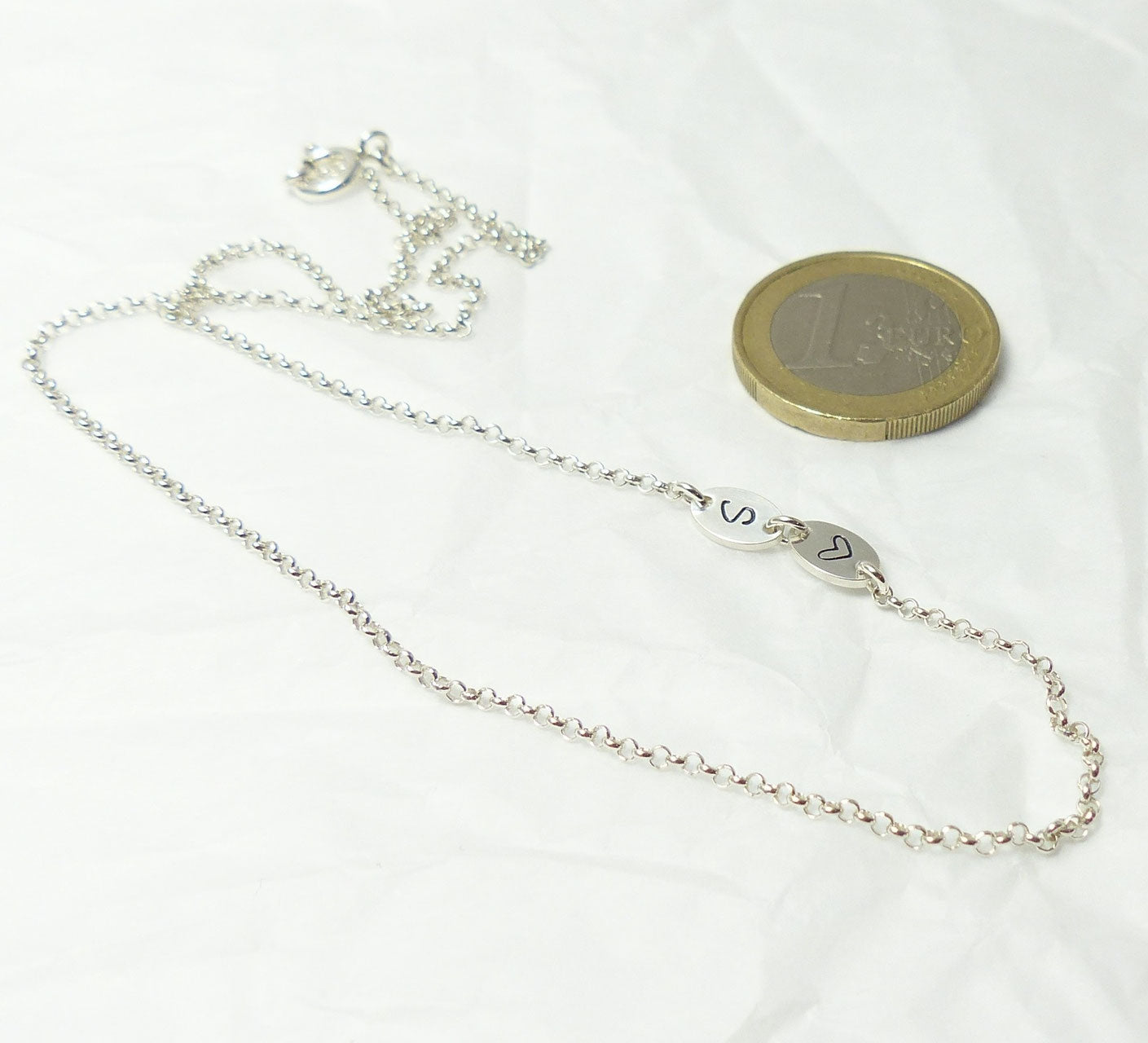 Namenskette sideways Initialen 925 Silberkette
