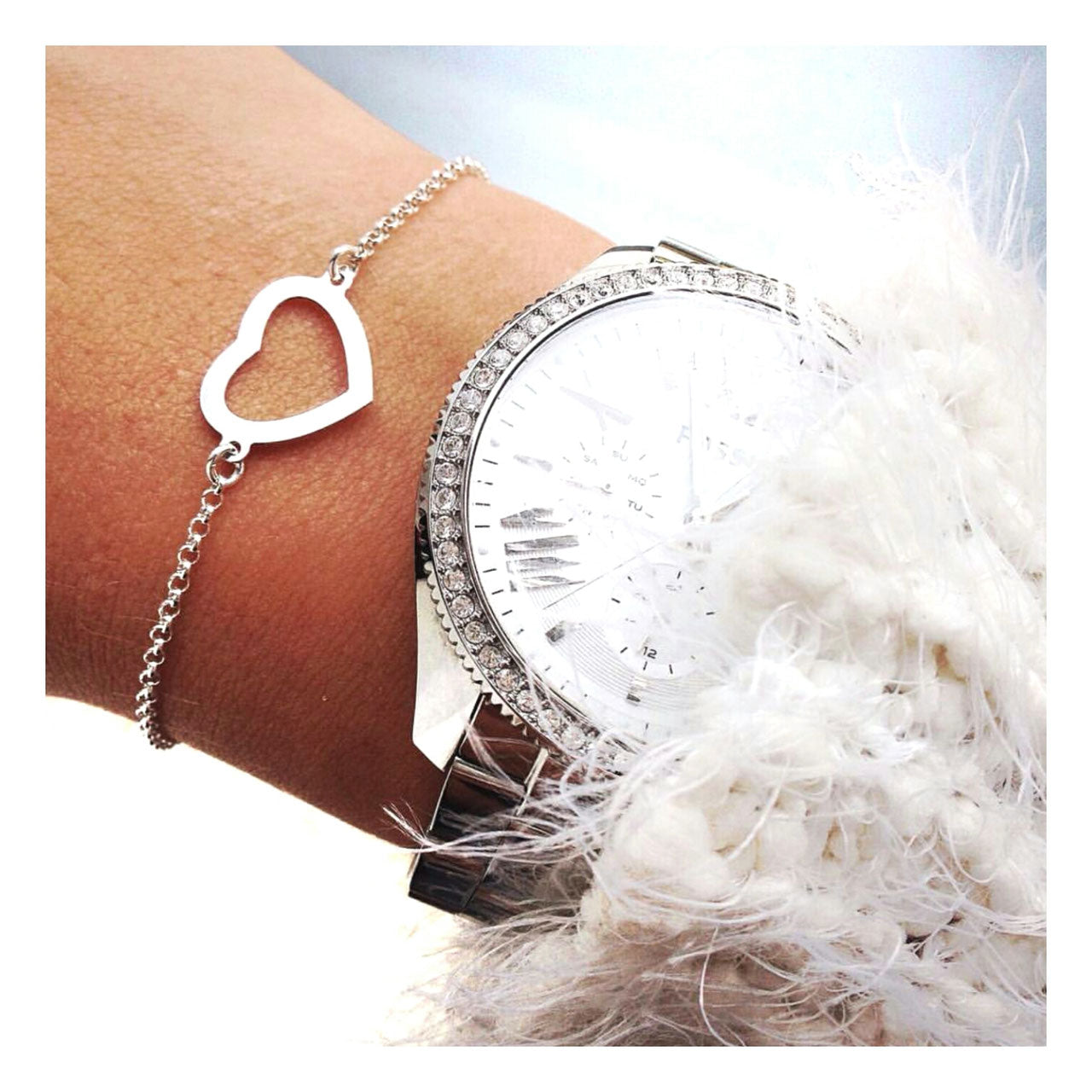 Herzarmband 925 Silberarmband