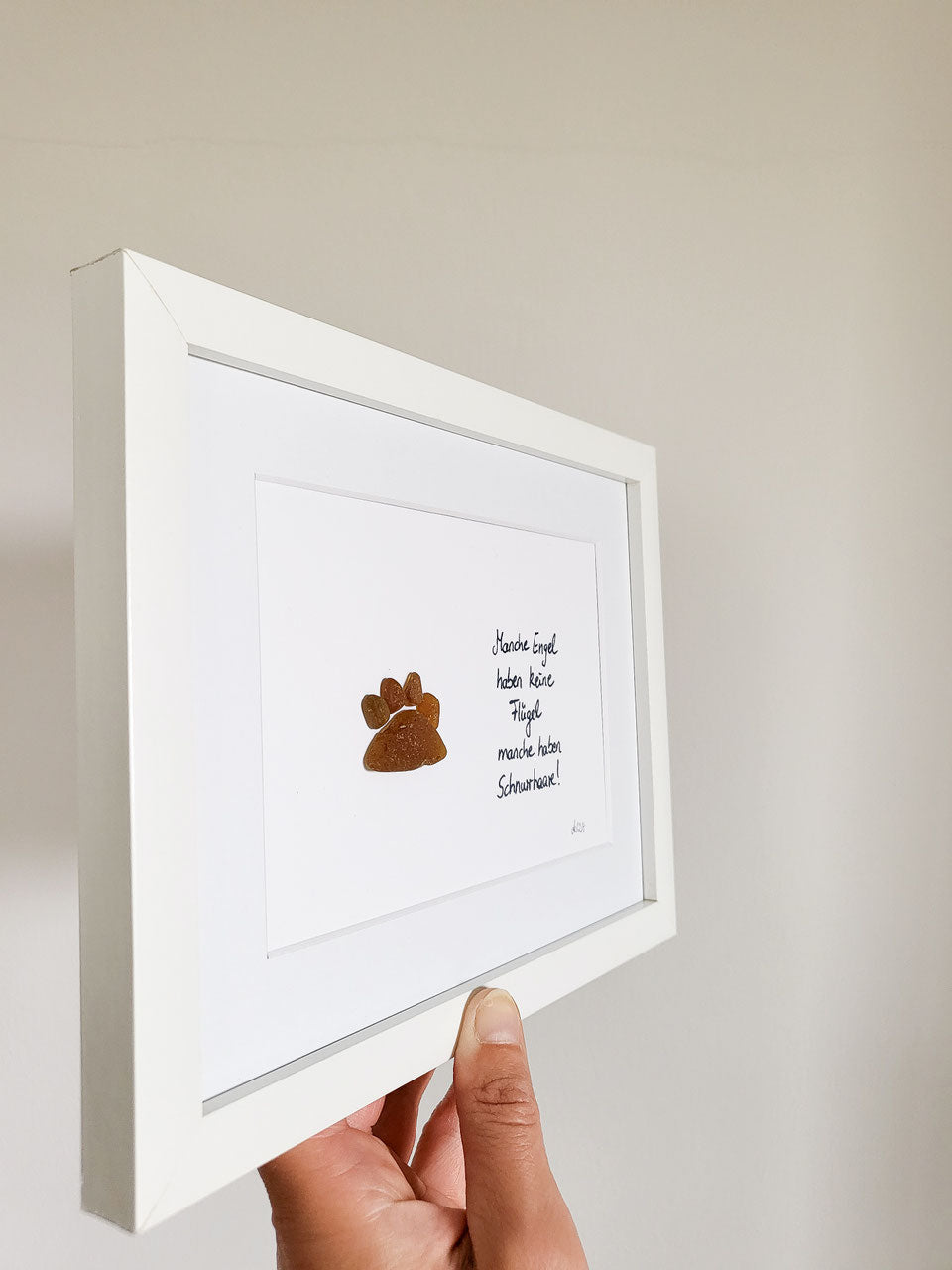 Seeglasbild mit Katzen Pfote - Trost bei Verlust deiner geliebten Samtpfote