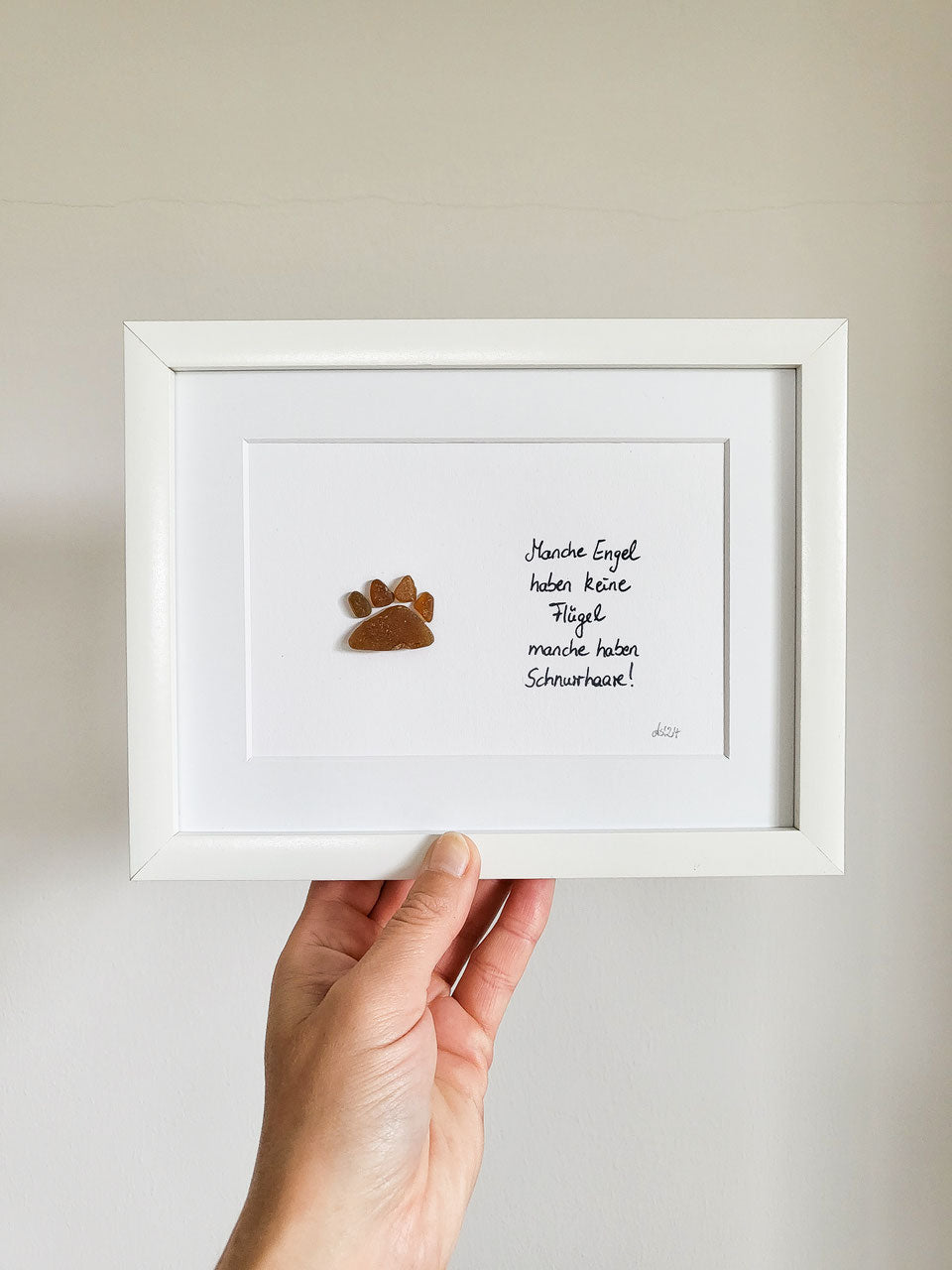 Seeglasbild mit Katzen Pfote - Trost bei Verlust deiner geliebten Samtpfote