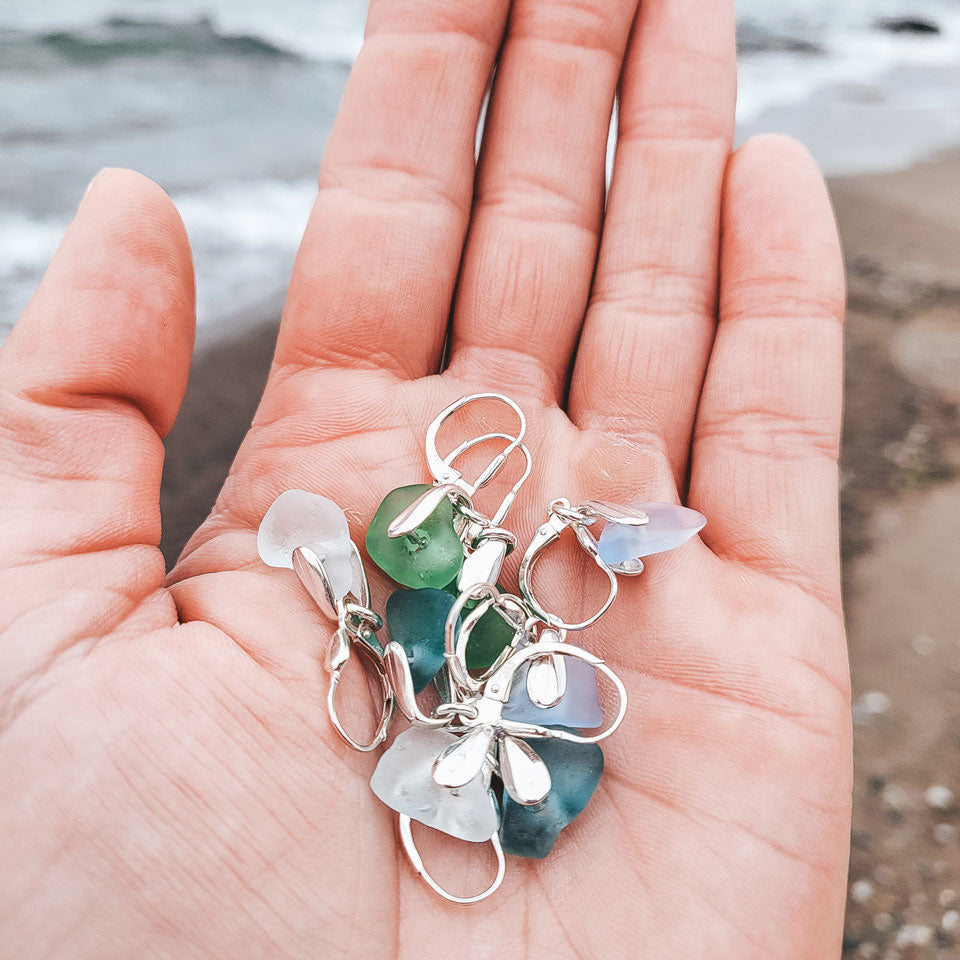 zauberhafte Brisuren mit Meerglas - elegante Silberohrringe für Hochzeiten und besondere Anlässe!