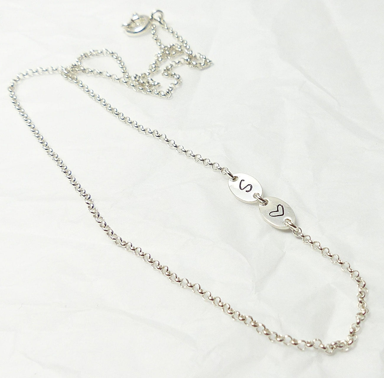Namenskette sideways Initialen 925 Silberkette