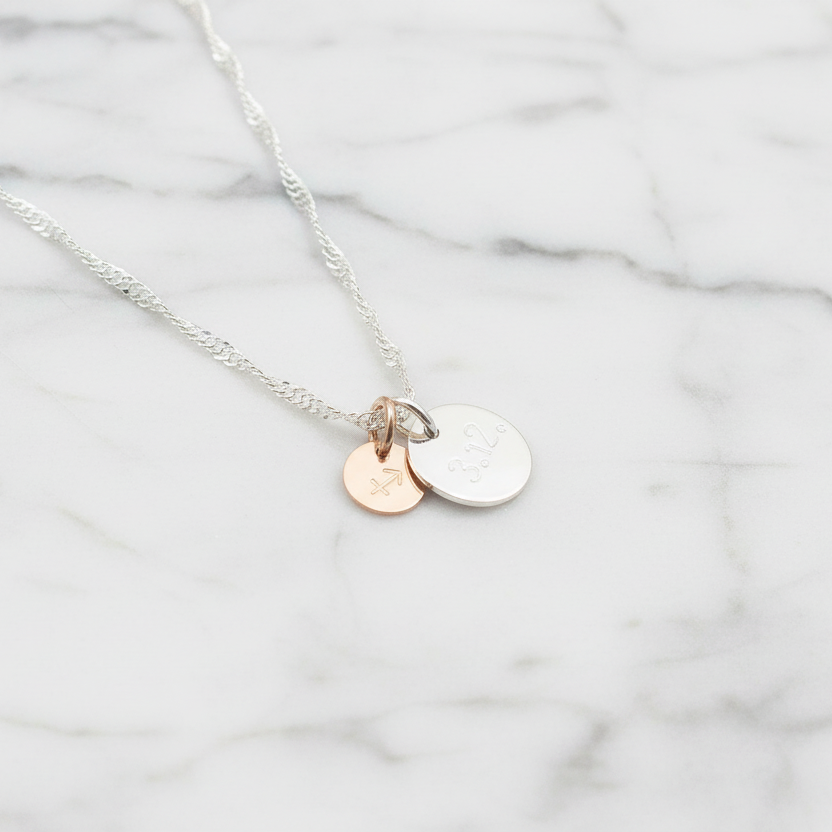 Sternzeichenkette - Personalisierte 925 Silberkette mit gedrehtem Design