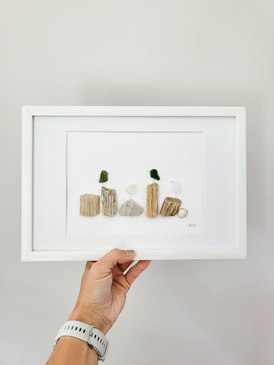 Seeglasbild Beachlife Big 2.0 - mit Treibholz, Steinen, Muscheln und echtem Seeglas aus der Ostsee