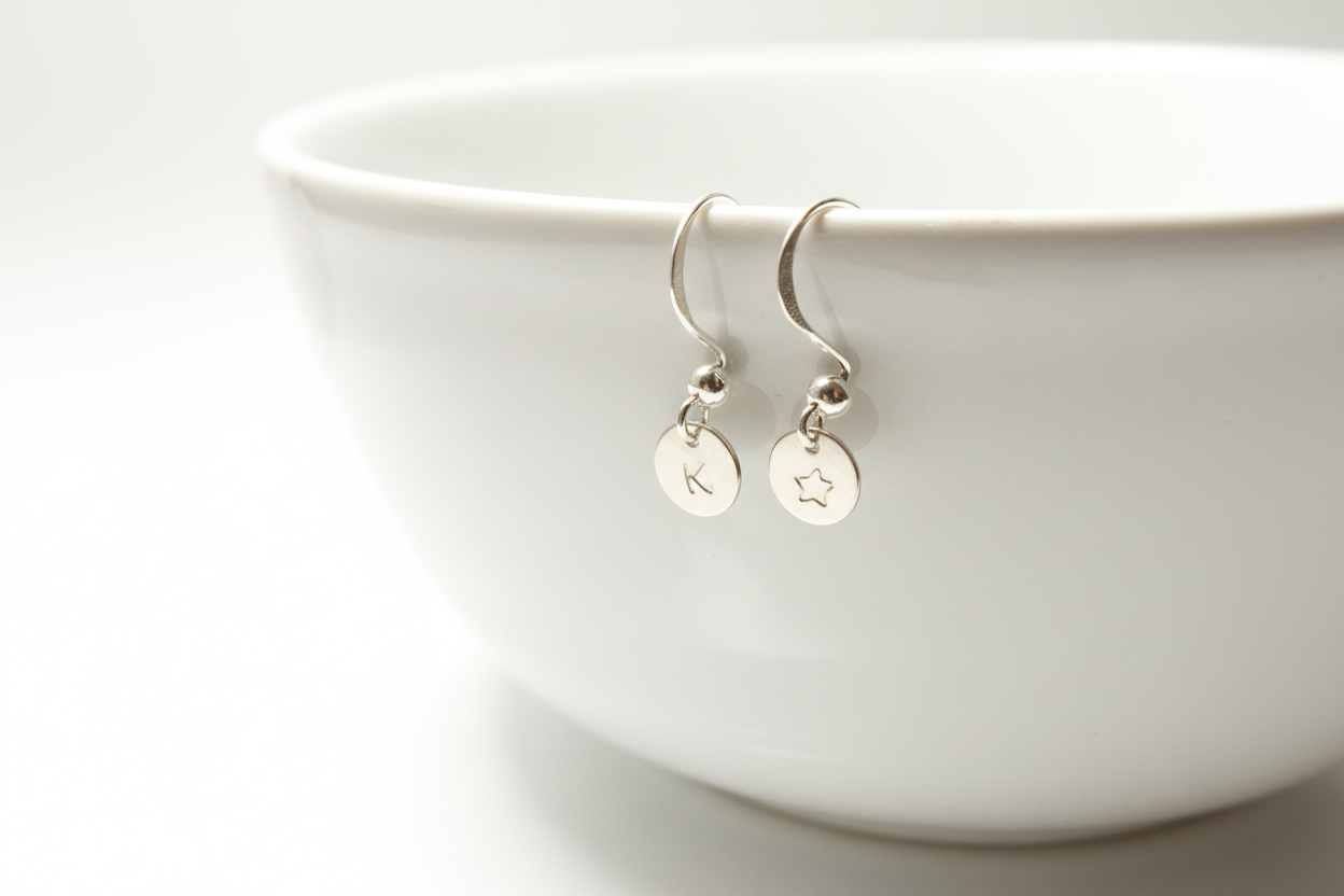 Ohrringe mit Plättchen 925 Silber / Namensschmuck