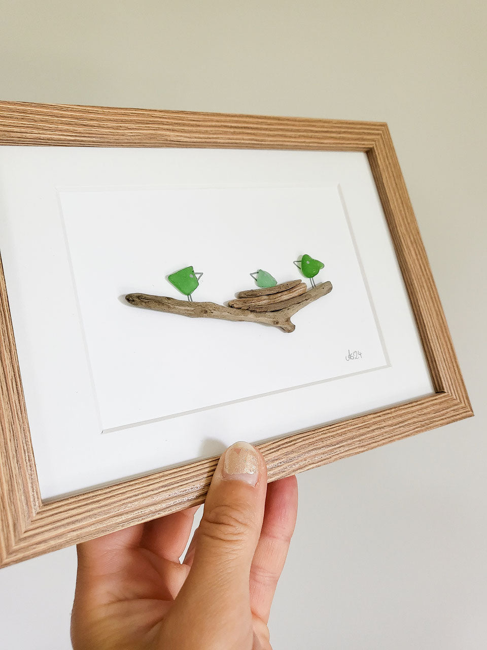 Seeglasbild zur Geburt personalisiert - Geschenk für Familie mit Kindern