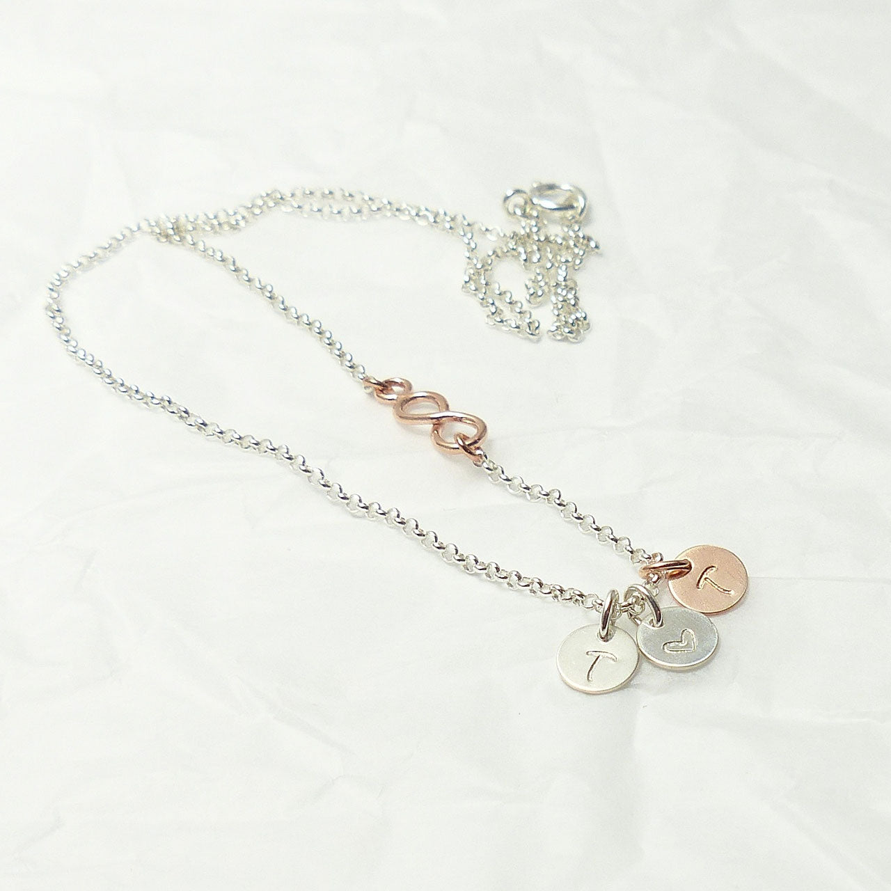 3 Initialen & Infinity 925 Silberkette Andressa Schmuck