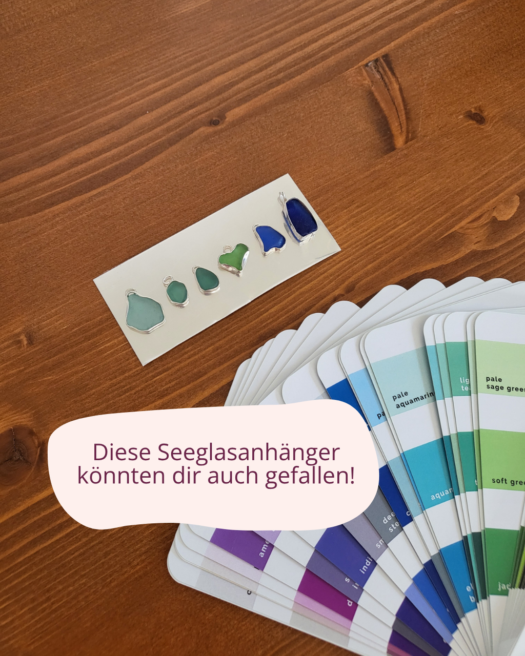 Cobaltblaue Seeglas Silberketten mit echtem Seeglas von Rügen