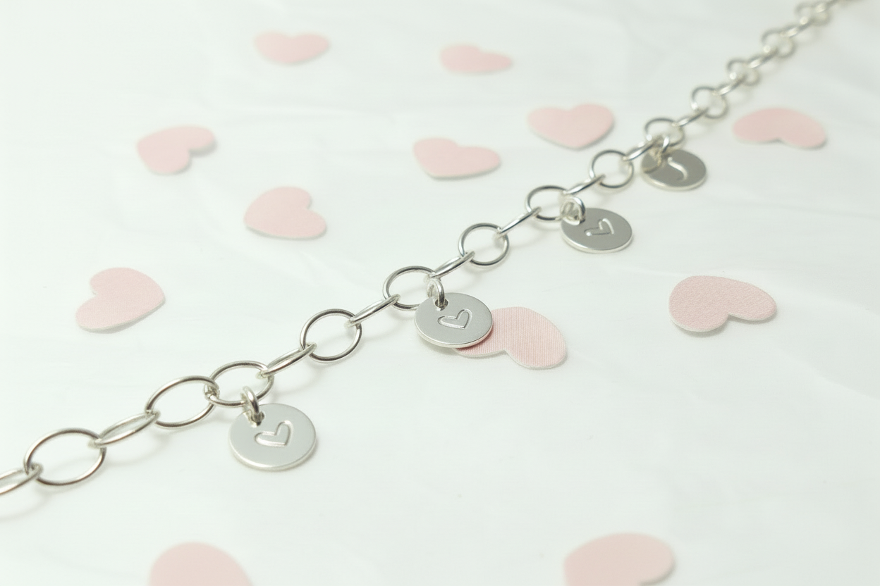 Bettelarmband Münzen 925 Silberarmband Initialen Bicolor