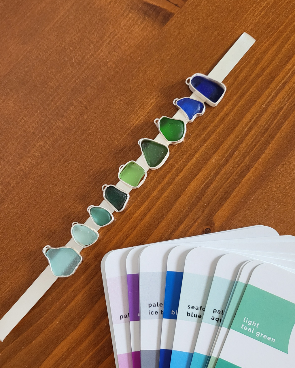 Cobaltblaue Seeglas Silberketten mit echtem Seeglas von Rügen