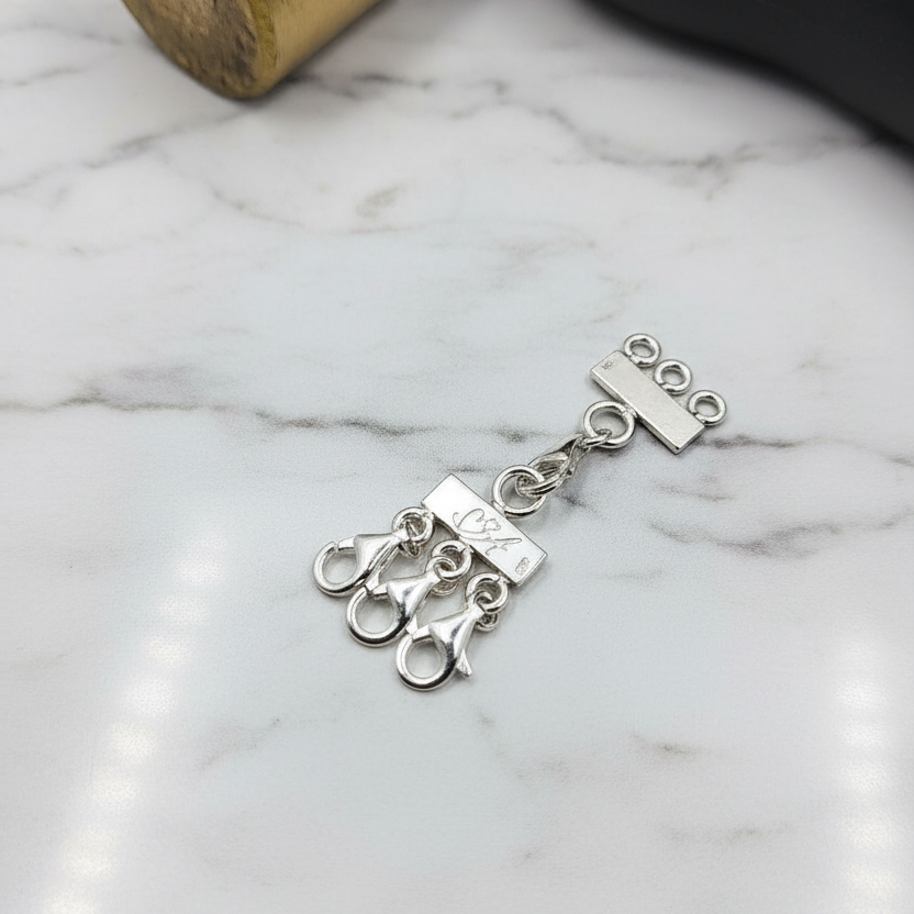 Mehrreihiger Verschluss aus 925 Sterling Silber – Ketten tragen ohne Verheddern