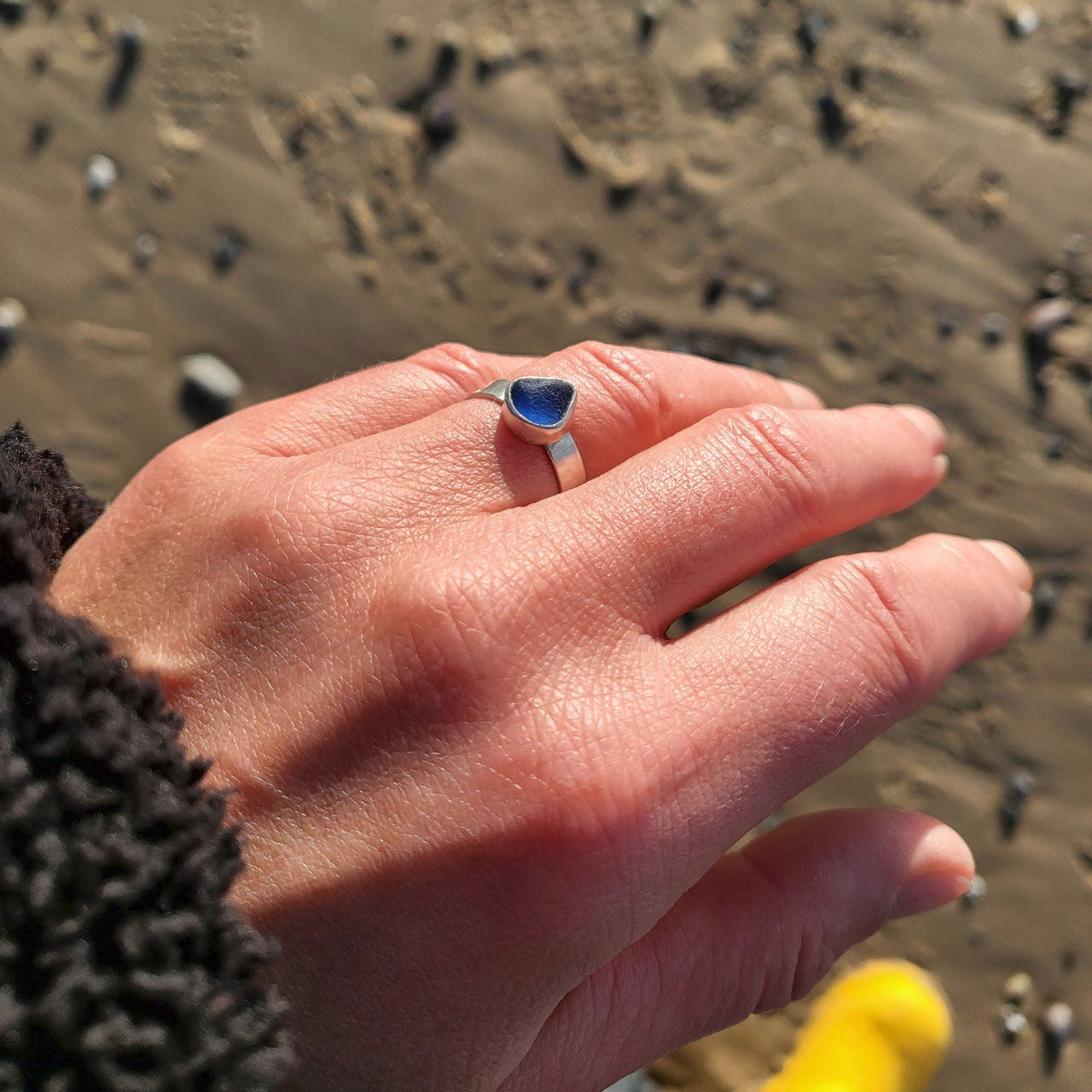 Handgefertigter Seeglasring aus 925 Sterling Silber - so einzigartig wie du!