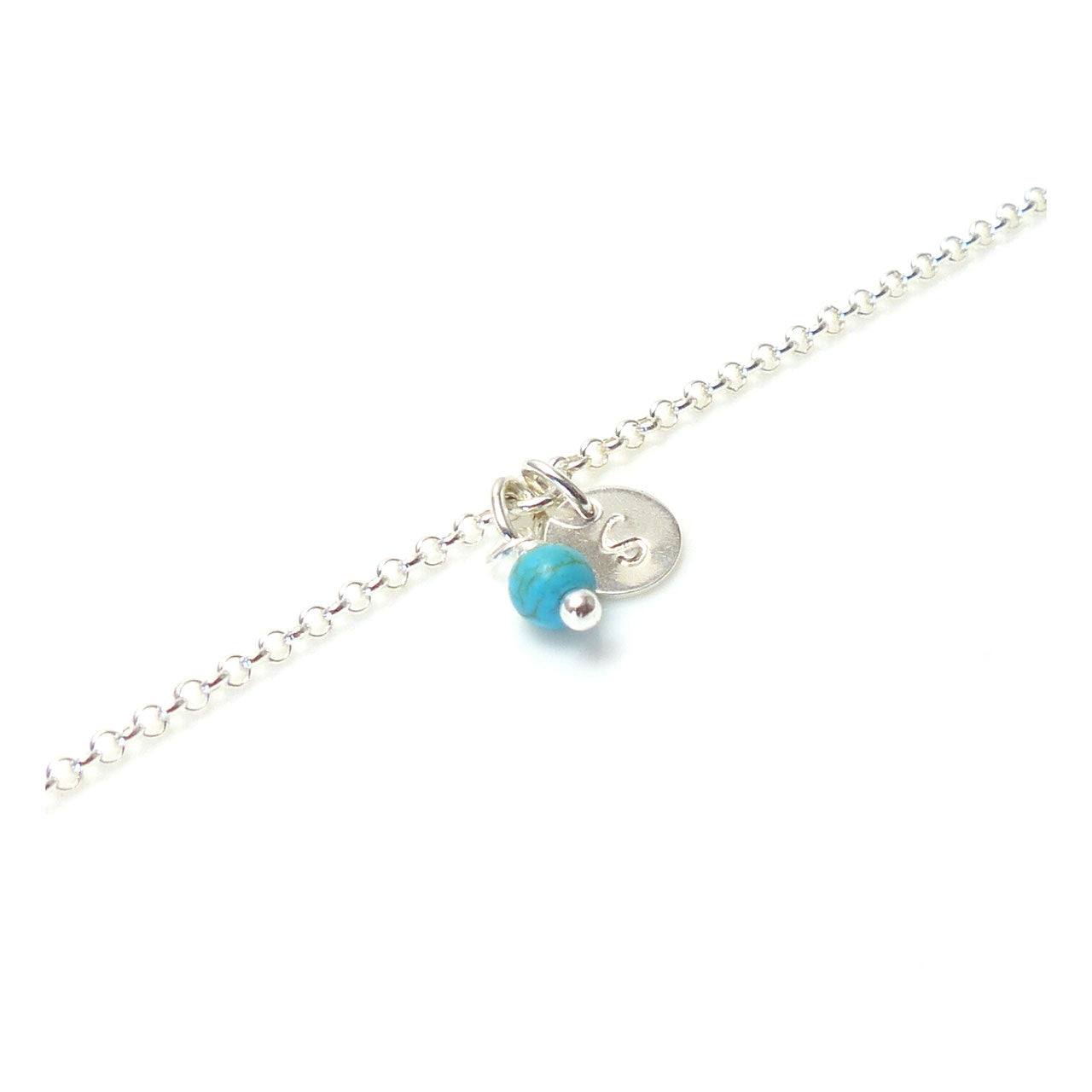 Mutter Tochter Armband - 2er Set Edelstein und Initialen 925 Silberarmband