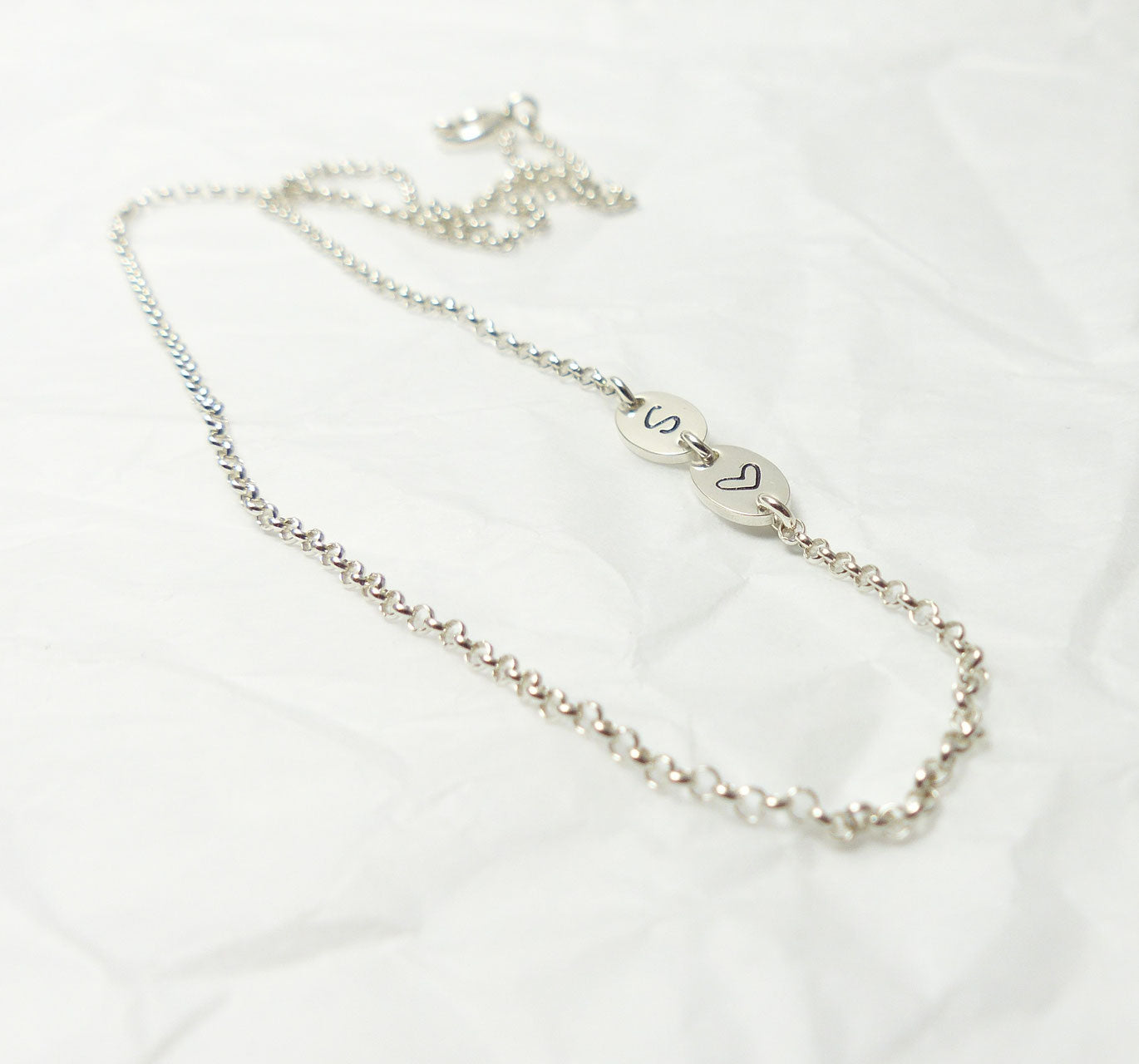 Namenskette sideways Initialen 925 Silberkette