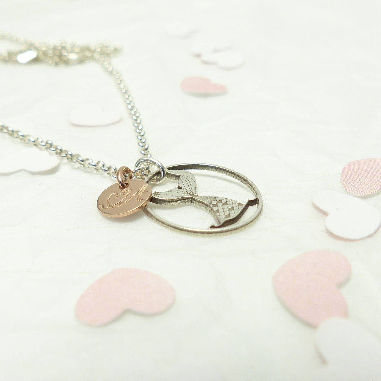 Oceanlover Bicolor-Halskette - Meerjungfrauenflosse & Plättchen