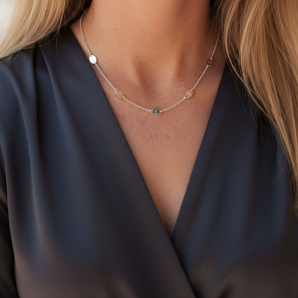 Handgefertigte Namenskette mit Initialen | Andressa Schmuck