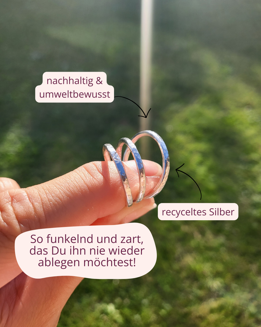 Vorsteckring aus recyceltem Silber | Handgeschmiedet, Hammerschlag, zeitloses Design