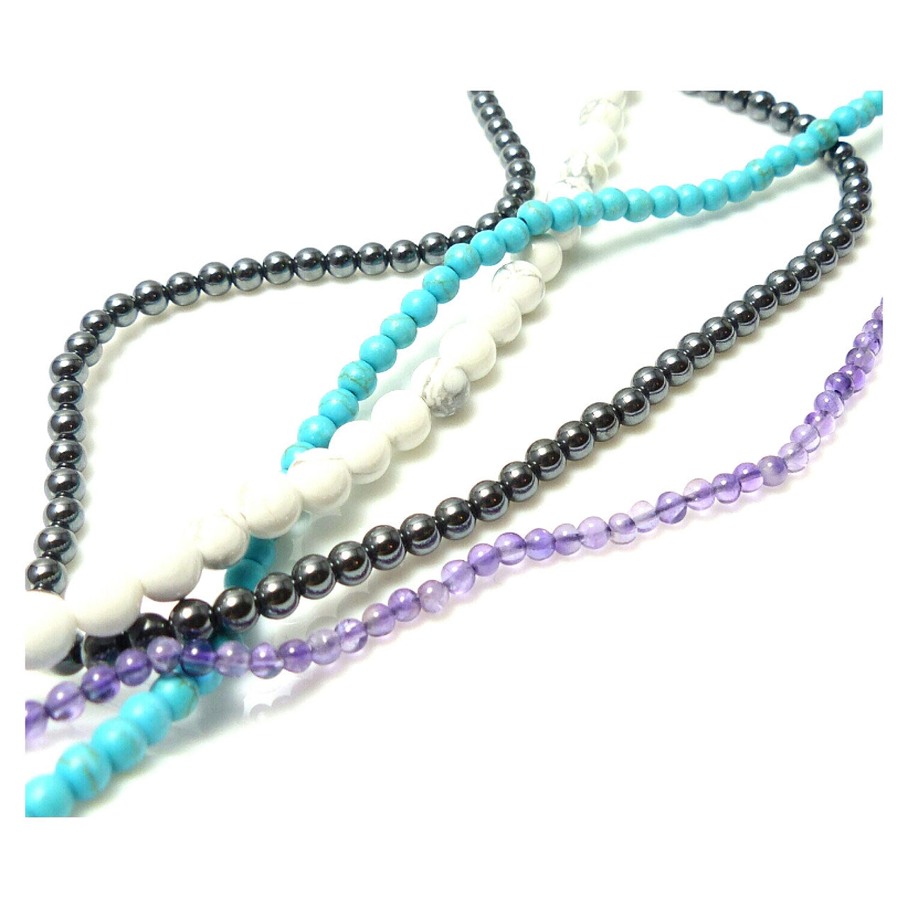 Armbänder für Trauzeuginnen - 3er Set Hämatit und Initial 925 Silberarmband