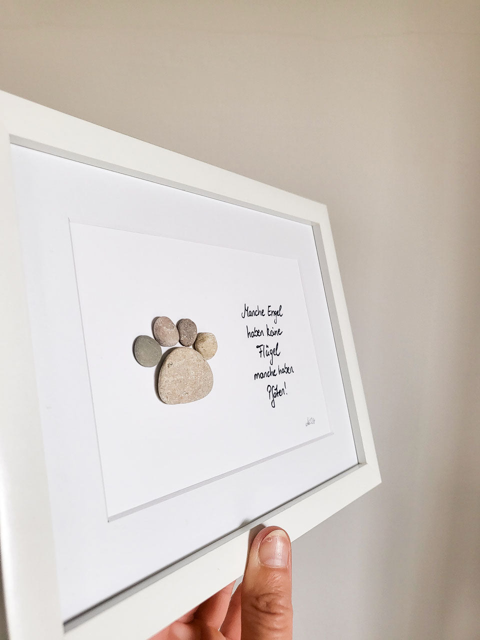 Steinbild mit Hunde Pfote - Ein Freund fürs Leben