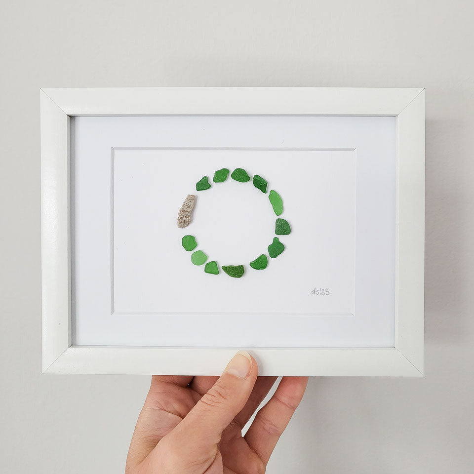 Seeglas Bild Hope - mit echtem Seeglas aus der Ostsee