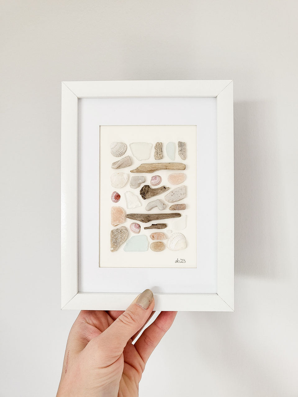 Seeglas Bild -Collagen - mit echtem Seeglas aus der Ostsee