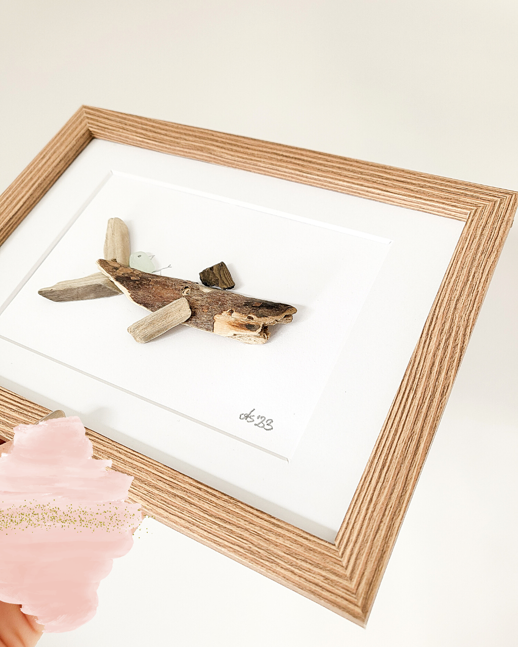 Seeglas Kollektion Die Wale und der Hai - mit Steinen und echtem Seeglas aus der Ostsee