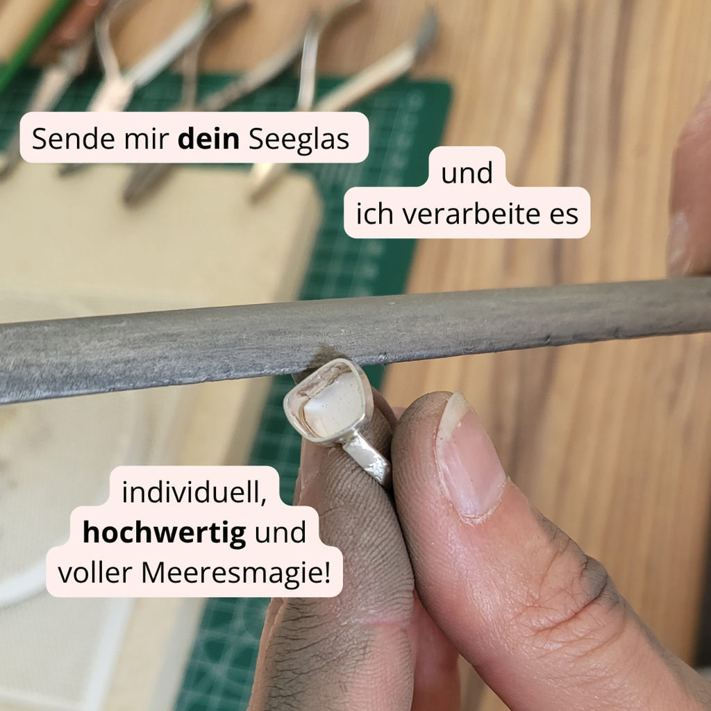 Dein Seeglas in Deinem Ring - hochwertig verarbeitet in 925 Sterling Silber - so einzigartig wie du!