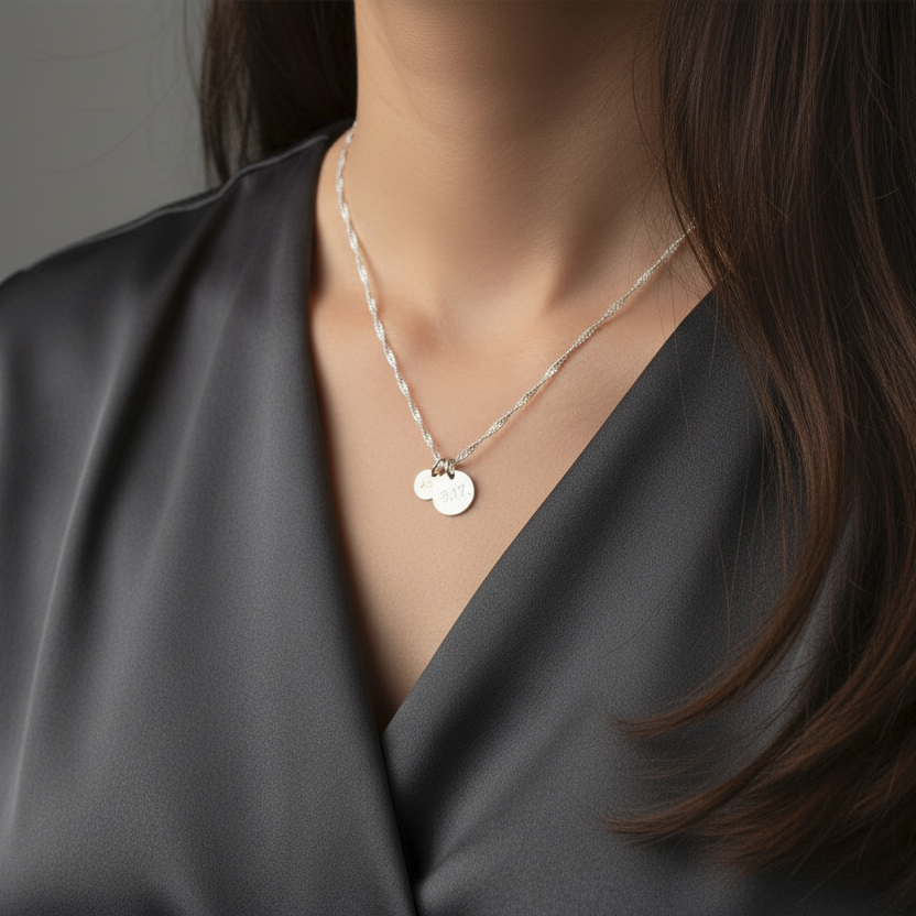 Sternzeichenkette - Personalisierte 925 Silberkette mit gedrehtem Design