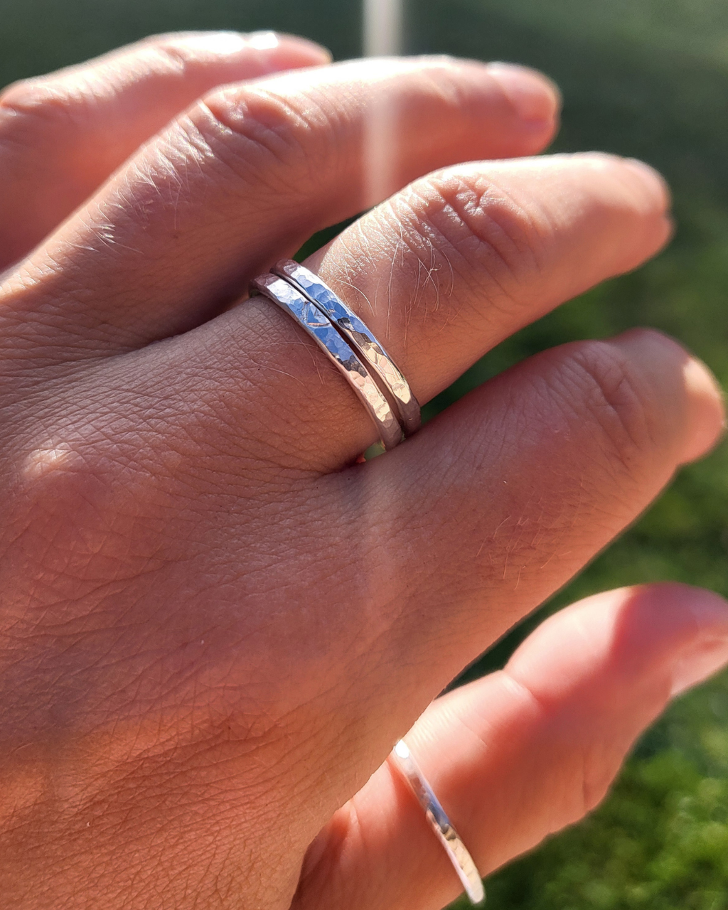 Vorsteckring aus recyceltem Silber | Handgeschmiedet, Hammerschlag, zeitloses Design